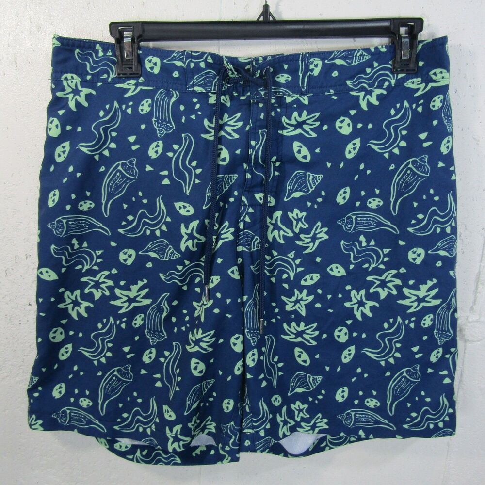 Southern Tide Skipjack Men's XL Swim Trunks Navy Blue Green Sea Life 8" Inseam
